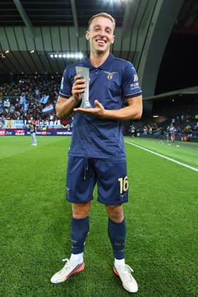 Lazio™s Davide Frattesi is nthe Panini player of the match after the Serie A soccer match between Udinese and Lazio at the Friuli Stadium in Udine, north east Italy - September 07, 2026. - Soccer  Copyright: xAndreaxBressanutti LaPressex