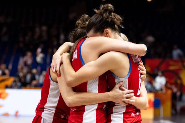 Julie Pospisilova, Czech Republic, 02; Petra Holesinska, Czech Republic, 13; Natalie Stoupalova, Czech Republic, 05, Veronika Vorackova Czech Republic, 08 Disappointed Disappointment after defeat, GER, USA vs. Czech Republic, Basketball, 2026 FIBA Women’s World Cup, Group Stage, Matchday 3, September 7, 2026, GER, USA vs. Czech Republic, Basketball, 2026 FIBA Women’s World Cup, Group Stage, Matchday 3, September 7, 2026, Berlin Copyright: xEibner-Pressefoto MaxxVincenx EP_MVN