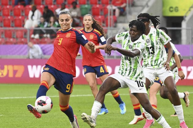 SOCCER - FIFA World Cup, WM, Weltmeisterschaft, Fussball - FIFA U-20 Women? World Cup - Spain vs. Nigeria Photo by IPA ABACAPRESS.COM88245644 - Marisa Garcia (ESP) and Kafayat Mafisere (NGA) during the FIFA U-20 Women s World Cup match between Spain and Nigeria in Sosnowiec, Poland, on September 7, 2026 Sosnowiec Poland  Copyright: xIPAxSport ABACAx