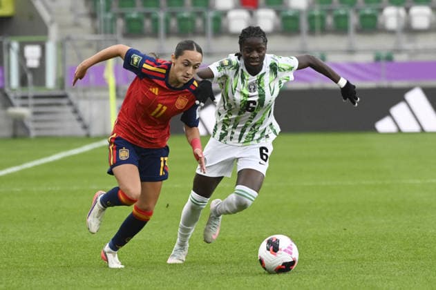SOCCER - FIFA World Cup, WM, Weltmeisterschaft, Fussball - FIFA U-20 Women? World Cup - Spain vs. Nigeria Photo by IPA ABACAPRESS.COM88245637 - Daniela Agote (ESP) and Queen Joseph (NGA) during the FIFA U-20 Women s World Cup match between Spain and Nigeria in Sosnowiec, Poland, on September 7, 2026 Sosnowiec Poland  Copyright: xIPAxSport ABACAx