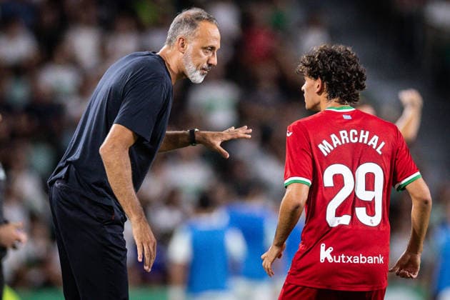September 7, 2026, Elche, Spain, Spain: Sergio FRANCISCO of Real Sociedad and Alex MARCHAL of Real Sociedad during the LaLiga match between Elche CF and Real Sociedad at Estadio Manuel Martinez Valero on September 07, 2026 in Elche, Spain. Omar Arnau Elche CF V Real Sociedad - LaLiga  - ZUMAm308 20260907_zsp_m308_007 Copyright: xMatthieuxMirvillex