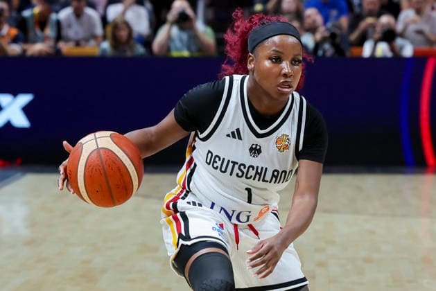 Alexis Peterson of Germany controls the ball during the FIBA Women s Basketball World Cup Germany 2026 group match between Germany and Mali at the Berlin Arena on September 7, 2026, in Berlin, Germany. Photo by Marco Steinbrenner, DeFodi Images