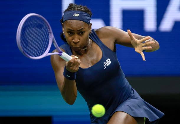 US Open tennis tournament - Day 9 Coco Gauff of the USA in action against Iva Jovic of the USA during their women s singles fourth round match at the US Open Tennis Championships at the USTA Billie Jean King National Tennis Center in Flushing Meadows, New York, USA, 07 September 2026. The 2026 US Open tournament runs from 23 August through 13 September. FLUSHING MEADOWS NEW YORK United States  Copyright: xCRISTOBALxHERRERA-ULASHKEVICHx