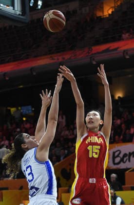 (260908) -- BERLIN, Sept. 8, 2026 -- Han Xu (R) of China shoots during the group D match between China and Italy at the FIBA Women s Basketball World Cup 2026 in Berlin, Germany, Sept. 7, 2026. ) (SP)GERMANY-BERLIN-BASKETBALL-WOMEN S WORLD CUP-CHN VS ITA HexCanling 