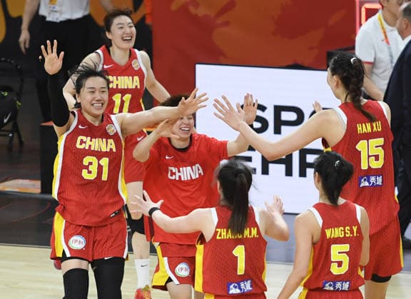 (260908) -- BERLIN, Sept. 8, 2026 -- Players of China celebrate victory after the group D match between China and Italy at the FIBA Women s Basketball World Cup 2026 in Berlin, Germany, Sept. 7, 2026. ) (SP)GERMANY-BERLIN-BASKETBALL-WOMEN S WORLD CUP-CHN VS ITA HexCanling 