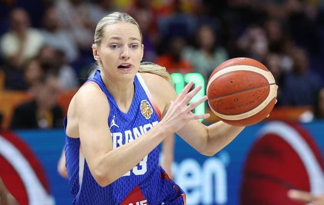French™ Marine Johannes pictured during a basketball game between Nigeria and France, game 3 of the group phase at the FIBA Women s Basketball World Cup, on Monday 7 September 2026, in Berlin, Germany. The FIBA Women s Basketball World Cup takes place in Berlin from 4 to 23 September 2026. VIRGINIExLEFOUR  x185564080x