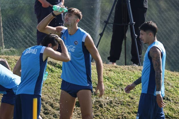Napoli™s Lorenzo Lucca During training at the SSC Napoli sports center, Champions League Napoli - Arsenal Castel Volturno (CE) on September 08 , 2026  Copyright: xAlessandroxGarofalo LaPressex