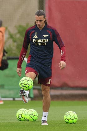 Arsenal Training, Champions League Riccardo Calafiori of Arsenal during the Arsenal Training session ahead of the UEFA Champions League Round 1 match v Napoli, at the Arsenal FC Training Centre, London Colney, England on 8 September 2026 Credit: Tiego Grenho Every Second Media Editorial use only. All images are copyright Every Second Media Limited. No images may be reproduced without prior permission. Copyright: xIMAGO EveryxSecondxMediax ESM-2149-0015 TiegoxGrenhox xEveryxSecondxMediax