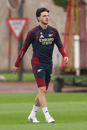 Arsenal Training, Champions League Declan Rice of Arsenal during the Arsenal Training session ahead of the UEFA Champions League Round 1 match v Napoli, at the Arsenal FC Training Centre, London Colney, England on 8 September 2026 Credit: Tiego Grenho Every Second Media Editorial use only. All images are copyright Every Second Media Limited. No images may be reproduced without prior permission. Copyright: xIMAGO EveryxSecondxMediax ESM-2149-0016 TiegoxGrenhox xEveryxSecondxMediax