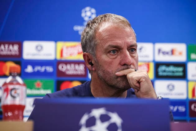 September 8, 2026, Sant Joan Despi, Barcelona, Spain: Hansi Flick, head coach of FC Barcelona, Barca attends his press conference, PK, Pressekonferenz during the training day of FC Barcelona ahead the Spanish League, LaLiga EA Sports, football match against Feyenoord at Ciudad Esportiva Joan Gamper on September 08, 2026 in Sant Joan Despi, Barcelona, Spain. Sant Joan Despi Spain - ZUMAa181 20260908_zaa_a181_026 Copyright: xJavierxBorregox