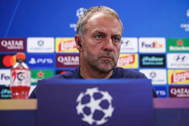 September 8, 2026, Sant Joan Despi, Barcelona, Spain: Hansi Flick, head coach of FC Barcelona, Barca attends his press conference, PK, Pressekonferenz during the training day of FC Barcelona ahead the Spanish League, LaLiga EA Sports, football match against Feyenoord at Ciudad Esportiva Joan Gamper on September 08, 2026 in Sant Joan Despi, Barcelona, Spain. Sant Joan Despi Spain - ZUMAa181 20260908_zaa_a181_032 Copyright: xJavierxBorregox