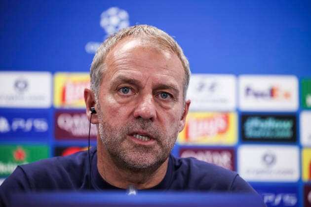 September 8, 2026, Sant Joan Despi, Barcelona, Spain: Hansi Flick, head coach of FC Barcelona, Barca attends his press conference, PK, Pressekonferenz during the training day of FC Barcelona ahead the Spanish League, LaLiga EA Sports, football match against Feyenoord at Ciudad Esportiva Joan Gamper on September 08, 2026 in Sant Joan Despi, Barcelona, Spain. FC Barcelona Training And Press Conference - LaLiga EA Sports  - ZUMAa181 20260908_zaa_a181_061 Copyright: xJavierxBorregox