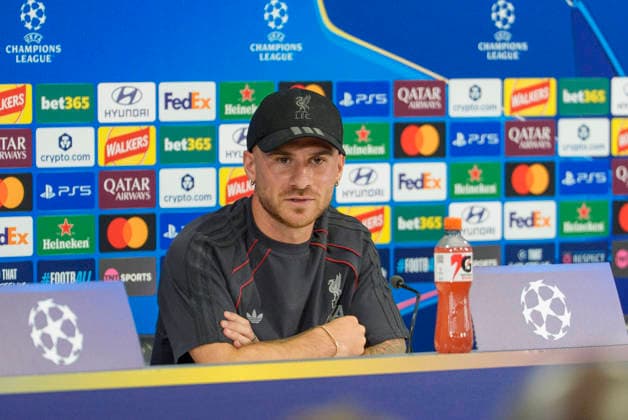 Liverpool press conference, PK, Pressekonferenz Alexis Mac Allister of Liverpool FC speaks to the press during the Press Conference at Anfield Stadium ahead of the UEFA Champions League Round 1 match v Atletico Madrid, Anfield, Liverpool, England on 8 September 2026 Credit: Steve Flynn Every Second Media Editorial use only. All images are copyright Every Second Media Limited. No images may be reproduced without prior permission. Copyright: xIMAGO EveryxSecondxMediax ESM-2146-0002 StevexFlynnx xEveryxSecondxMediax