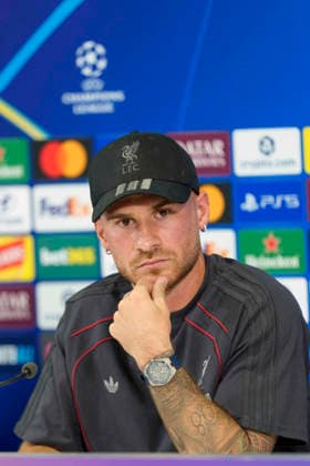 Liverpool press conference, PK, Pressekonferenz Alexis Mac Allister of Liverpool FC speaks to the press during the Press Conference at Anfield Stadium ahead of the UEFA Champions League Round 1 match v Atletico Madrid, Anfield, Liverpool, England on 8 September 2026 Credit: Steve Flynn Every Second Media Editorial use only. All images are copyright Every Second Media Limited. No images may be reproduced without prior permission. Copyright: xIMAGO EveryxSecondxMediax ESM-2146-0011 StevexFlynnx xEveryxSecondxMediax
