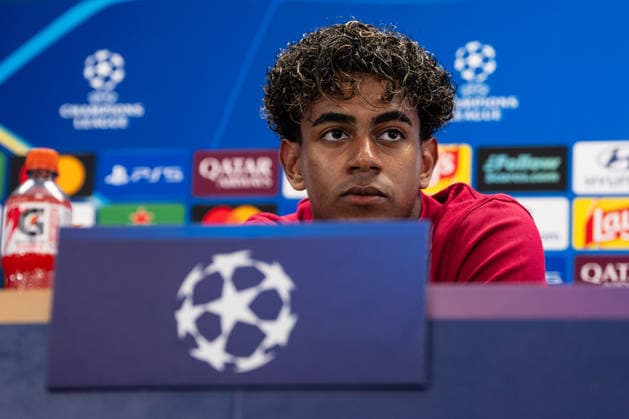 Spain-UEFA Champions League Media Day FC Barcelona, Barca v Feyenoord in Barcelona, Spain. UEFA Champions League media day. FC Barcelona player Lamine Yamal during a press conference, PK, Pressekonferenz ahead of the UEFA Champions League match between FC Barcelona and Feyenoord Rotterdam in Ciutat Esportiva Joan Gamper, Barcelona, Spain, on September 8, 2026. Barcelona Ciutat Esportiva Joan Gamper Barcelona Spain