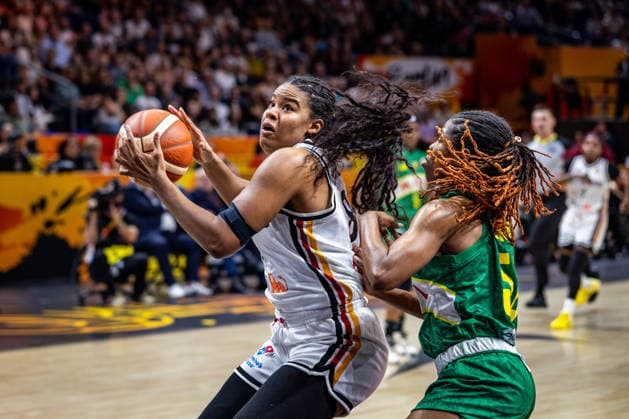 Basketball Berlin, September 7, 2026 – FIBA Women’s Basketball World Cup Germany 2026 – Preliminary Round, Group Germany: GER vs. Mali (MLI) – Nyara Sabally (Germany, No. 08) vs. Rokia Doumbia (Mali, No. 52)
