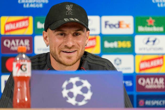 Liverpool press conference, PK, Pressekonferenz Alexis Mac Allister of Liverpool FC speaks with the press during the Press Conference at Anfield Stadium ahead of the UEFA Champions League Round 1 match v Atletico Madrid, Anfield, Liverpool, England on 8 September 2026 Credit: Steve Flynn Every Second Media Editorial use only. All images are copyright Every Second Media Limited. No images may be reproduced without prior permission. Copyright: xIMAGO EveryxSecondxMediax ESM-2146-0012 StevexFlynnx xEveryxSecondxMediax