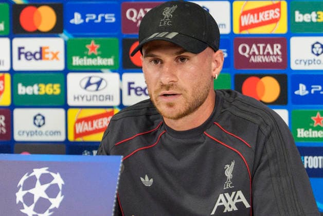 Liverpool press conference, PK, Pressekonferenz Alexis Mac Allister of Liverpool FC speaks with the press during the Press Conference at Anfield Stadium ahead of the UEFA Champions League Round 1 match v Atletico Madrid, Anfield, Liverpool, England on 8 September 2026 Credit: Steve Flynn Every Second Media Editorial use only. All images are copyright Every Second Media Limited. No images may be reproduced without prior permission. Copyright: xIMAGO EveryxSecondxMediax ESM-2146-0050 StevexFlynnx xEveryxSecondxMediax