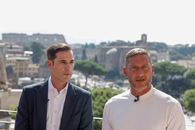 September 8, 2026, Rome, Rome, ITALY: Paul Matiasic, president of Maxima Roma, and Francesco Totti, the club s advisor. press conference, PK, Pressekonferenz for the presentation of the new Roman basketball club, Maxima Roma, Rome, September 8, 2026. Press Conference To Present The New Roman Basketball Club Maxima Roma - ZUMAa289 20260908_zia_a289_232 Copyright: xRiccardoxDexLucax xAgfx