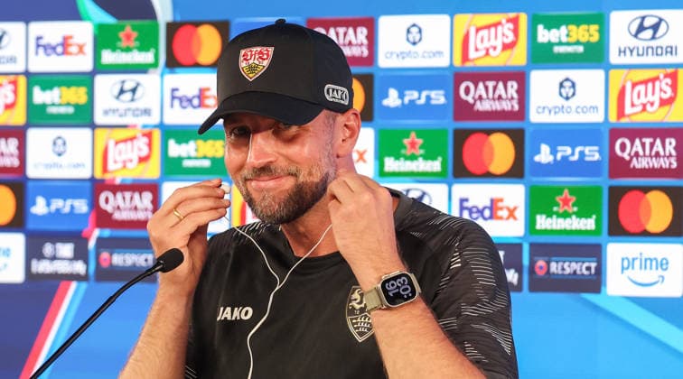 Football, Champions League, VfB Stuttgart, press conference