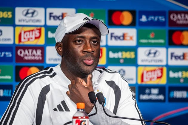 PARIS - SLOVAN BRATISLAVA press conference, PK, Pressekonferenz Head coach of Slovan Yaya Toure during the press conference ahead of the matchday 1 of League phase round of UEFA Champions league football match between Paris Saint Germain and SK Slovan Bratislava at Parc des Princes. Paris, France, September 08, 2026. Copyright: xx 080A1597