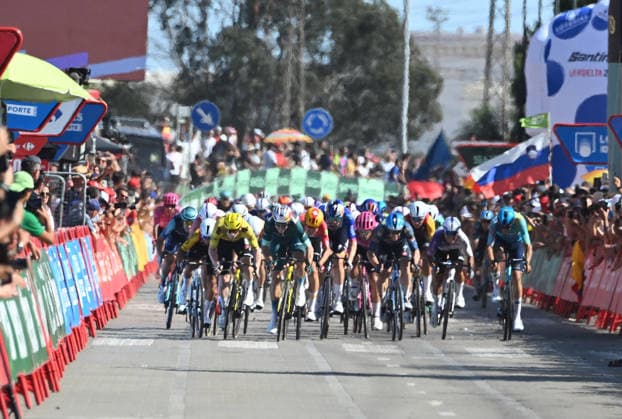 08-09-2026 Vuelta A Espana; Tappa 16 Cortegana - La Rabida; 2026, Visma - Lease A Bike; Brennan, James Matthew; Van Aert, Wout; La Rabida; 