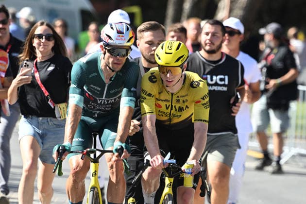 08-09-2026 Vuelta A Espana; Tappa 16 Cortegana - La Rabida; 2026, Visma - Lease A Bike; Brennan, James Matthew; Van Aert, Wout; La Rabida; 