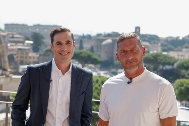 September 8, 2026, Rome, Rome, ITALY: Paul Matiasic, president of Maxima Roma, and Francesco Totti, the club s advisor. press conference, PK, Pressekonferenz for the presentation of the new Roman basketball club, Maxima Roma, Rome, September 8, 2026. Press Conference To Present The New Roman Basketball Club Maxima Roma - ZUMAa289 20260908_zia_a289_395 Copyright: xRiccardoxDexLucax xAgfx