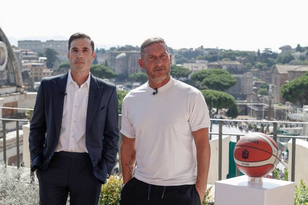 September 8, 2026, Rome, Rome, ITALY: Paul Matiasic, president of Maxima Roma, and Francesco Totti, the club s advisor. press conference, PK, Pressekonferenz for the presentation of the new Roman basketball club, Maxima Roma, Rome, September 8, 2026. Press Conference To Present The New Roman Basketball Club Maxima Roma - ZUMAa289 20260908_zia_a289_400 Copyright: xRiccardoxDexLucax xAgfx