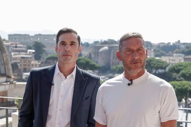 September 8, 2026, Rome, Rome, ITALY: Paul Matiasic, president of Maxima Roma, and Francesco Totti, the club s advisor. press conference, PK, Pressekonferenz for the presentation of the new Roman basketball club, Maxima Roma, Rome, September 8, 2026. Press Conference To Present The New Roman Basketball Club Maxima Roma - ZUMAa289 20260908_zia_a289_401 Copyright: xRiccardoxDexLucax xAgfx