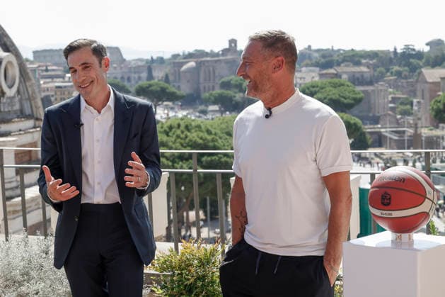 September 8, 2026, Rome, Rome, ITALY: Paul Matiasic, president of Maxima Roma, and Francesco Totti, the club s advisor. press conference, PK, Pressekonferenz for the presentation of the new Roman basketball club, Maxima Roma, Rome, September 8, 2026. Press Conference To Present The New Roman Basketball Club Maxima Roma - ZUMAa289 20260908_zia_a289_402 Copyright: xRiccardoxDexLucax xAgfx