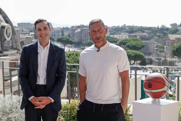 September 8, 2026, Rome, Rome, ITALY: Paul Matiasic, president of Maxima Roma, and Francesco Totti, the club s advisor. press conference, PK, Pressekonferenz for the presentation of the new Roman basketball club, Maxima Roma, Rome, September 8, 2026. Press Conference To Present The New Roman Basketball Club Maxima Roma - ZUMAa289 20260908_zia_a289_403 Copyright: xRiccardoxDexLucax xAgfx