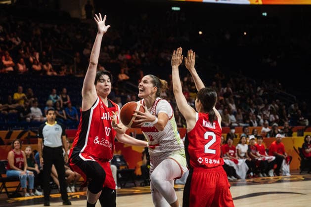 FIBA Women’s Basketball World Cup 2026: Hungary vs. Japan, September 8, 2026—Ramu Tokashiki (Japan), 10, and Norika Konno (Japan), 2, vs. Virag Takacs Kiss (Hungary), 2—Basketball, FIBA Women’s Basketball World Cup 2026, Final Phase, Quarterfinal Qualifier: Hungary vs. Japan on September 8, 2026, at the Uber Arena, Berlin Copyright: xBEAUTIFULxSPORTS Tonhäuserx