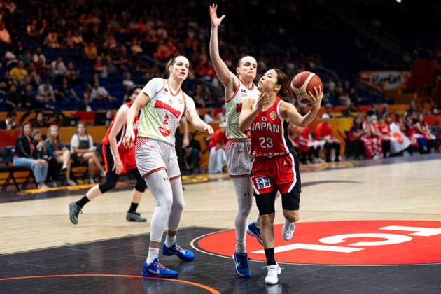 Mai Yamamoto (Japan), 23, on a layup; Virag Takacs Kiss (Hungary), 02; Agnes Studer (Hungary), 09; GER, Hungary vs. Japan, Basketball, 2026 FIBA Women’s World Cup, Quarterfinal Qualifier, September 8, 2026, Germany, Hungary vs. Japan, Basketball, 2026 FIBA Women’s World Cup, Qualification for the quarterfinals, September 8, 2026, Berlin Copyright: xEibner-Pressefoto MaxxVincenx EP_MVN