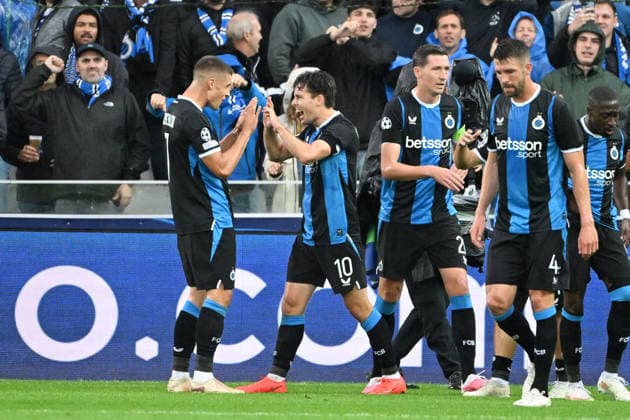 260908 Club Brugge vs Aston Villa Hugo Vetlesen (10) of Club Brugge celebrates after scoring the 1-1 goal during the Uefa Champions League matchday 1 game in the League phase in season 2026 - 2027 between Club Brugge KV and Aston Villa on September 8 , 2026 in Brugge, Belgium. (Photo by Maarten Straetemans Isosport) Brugge Belgium  Copyright: xMaartenxStraetemansx MS1_4558