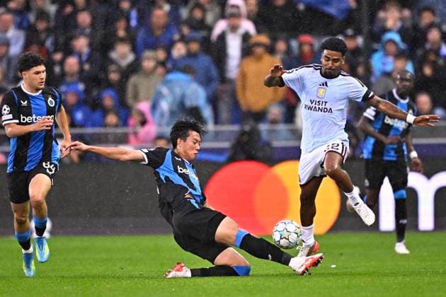 Club Brugge v Aston Villa - UEFA Champions League BRUGGE, BELGIUM - SEPTEMBER 08 : Lee Han-beom defender of Club Brugge, Maatsen Ian left-back of Aston Villa during the UEFA Champions League 2026 27 League Phase MD1 match between Club Brugge and Aston Villa on September 8, 2026 in Brugge, Belgium, 08 09 2026 Brugge Belgium  Copyright: xTomasxSiskx