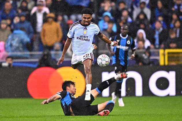 Club Brugge v Aston Villa - UEFA Champions League BRUGGE, BELGIUM - SEPTEMBER 08 : Lee Han-beom defender of Club Brugge, Maatsen Ian left-back of Aston Villa during the UEFA Champions League 2026 27 League Phase MD1 match between Club Brugge and Aston Villa on September 8, 2026 in Brugge, Belgium, 08 09 2026 Brugge Belgium  Copyright: xTomasxSiskx