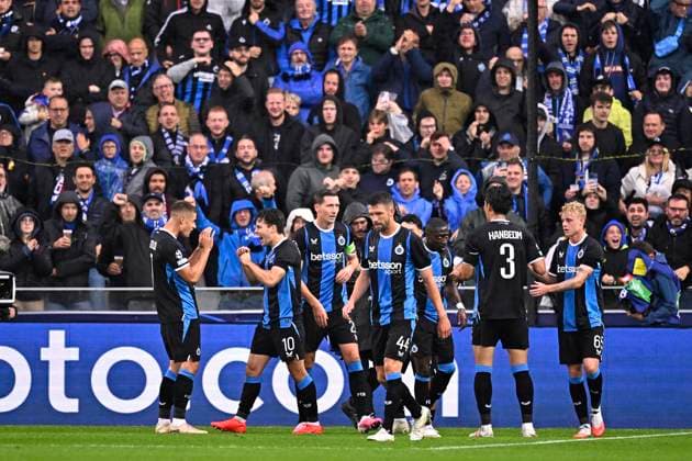 Club Brugge v Aston Villa - UEFA Champions League BRUGGE, BELGIUM - SEPTEMBER 08 : Vetlesen Hugo midfielder of Club Brugge celebrates scoring a goal during the UEFA Champions League 2026 27 League Phase MD1 match between Club Brugge and Aston Villa on September 8, 2026 in Brugge, Belgium, 08 09 2026 Brugge Belgium  Copyright: xTomasxSiskx
