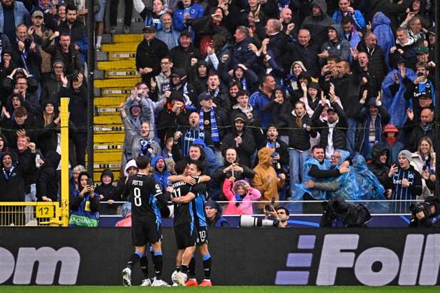 Club Brugge v Aston Villa - UEFA Champions League BRUGGE, BELGIUM - SEPTEMBER 08 : Vetlesen Hugo midfielder of Club Brugge celebrates scoring a goal during the UEFA Champions League 2026 27 League Phase MD1 match between Club Brugge and Aston Villa on September 8, 2026 in Brugge, Belgium, 08 09 2026 Brugge Belgium  Copyright: xTomasxSiskx