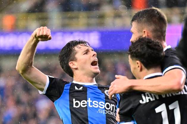 Club Brugge v Aston Villa - UEFA Champions League BRUGGE, BELGIUM - SEPTEMBER 08 : Vetlesen Hugo midfielder of Club Brugge celebrates scoring a goal during the UEFA Champions League 2026 27 League Phase MD1 match between Club Brugge and Aston Villa on September 8, 2026 in Brugge, Belgium, 08 09 2026 Brugge Belgium  Copyright: xJanxDexMeuleneirx