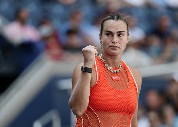 Aryna Sabalenka pumps her fist and celebrates; celebration, emotion, Women s Singles, US Open Championships, Billie Jean King National Tennis Center, Flushing Meadows, New York, USA Copyright: xJuergenxHasenkopfx