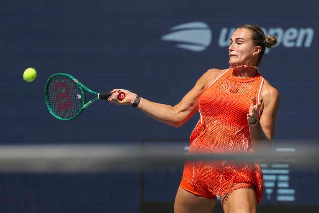 US Open tennis tournament - Day 10 Aryna Sabalenka of Belarus in action against Linda Noskova of Czechia during the Women Singles Quarterfinals match of the US Open Tennis Championships in Flushing Meadows, New York, USA, 08 September 2026. FLUSHING MEADOWS NEW YORK United States  Copyright: xSARAHxYENESELx