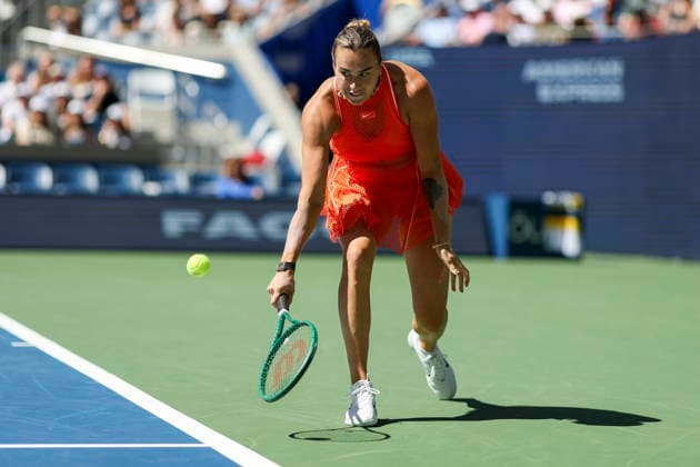 US Open tennis tournament - Day 10 Aryna Sabalenka of Belarus in action against Linda Noskova of Czechia during the Women Singles Quarterfinals match of the US Open Tennis Championships in Flushing Meadows, New York, USA, 08 September 2026. FLUSHING MEADOWS NEW YORK United States  Copyright: xSARAHxYENESELx