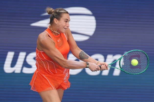 US Open tennis tournament - Day 10 Aryna Sabalenka of Belarus in action against Linda Noskova of Czechia during the Women Singles Quarterfinals match of the US Open Tennis Championships in Flushing Meadows, New York, USA, 08 September 2026. FLUSHING MEADOWS NEW YORK United States  Copyright: xSARAHxYENESELx