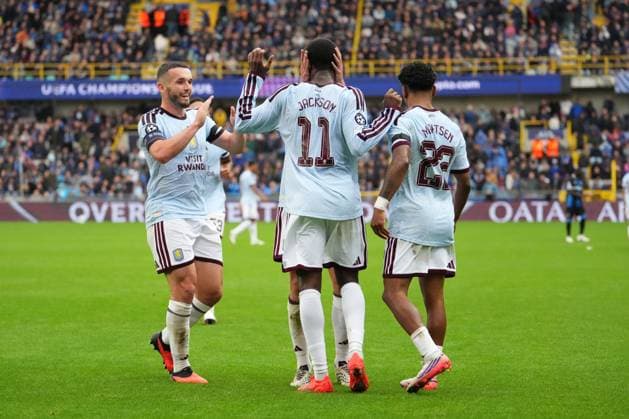 Nicolas Jackson of Aston Villa puts his side 3-1 ahead Club Brugge v Aston Villa, UEFA Champions League, League Stage, Football, Jan Breydel Stadium, Brugge, Belgium - 08 Sep 2026Brugge Jan Breydel Stadium Belgium  Copyright: xDavexWInter Shutterstockx 17139355at