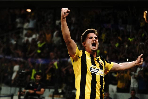 September 8, 2026, Athens, Athens, Greece: RAZVAN MARIN celebrates after scoring AEK AthensÃ¢â‚¬â ¢ opening goal to make it 1Ã¢â‚¬0 .during the UEFA Champions League match between AEK Athens and LASK at the Allwyn Arena in Athens, Greece, on September 8, 2026. Athens Greece - ZUMAa226 20260908_zip_a226_004 Copyright: xGiorgosxArapekosx
