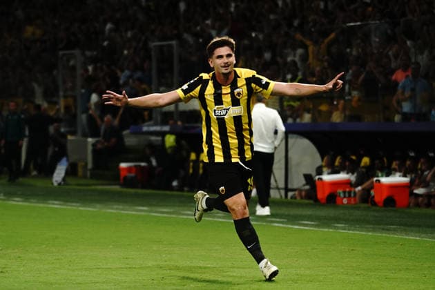 September 8, 2026, Athens, Athens, Greece: RAZVAN MARIN celebrates after scoring AEK AthensÃ¢â‚¬â ¢ opening goal to make it 1Ã¢â‚¬0 .during the UEFA Champions League match between AEK Athens and LASK at the Allwyn Arena in Athens, Greece, on September 8, 2026. AEK Athens V LASK Ã¢â‚¬ UEFA Champions League  - ZUMAa226 20260908_zip_a226_007 Copyright: xGiorgosxArapekosx