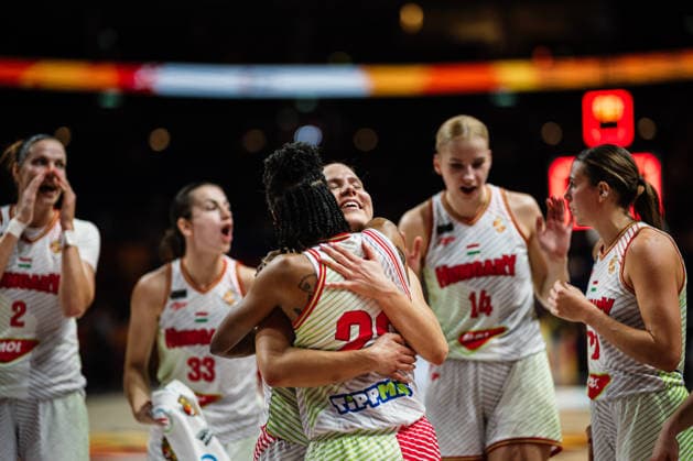 FIBA Women s Basketball World Cup 2026: Hungary vs. Japan, September 8, 2026—Hungary Celebrates, CELEBRATION, Basketball, FIBA Women s Basketball World Cup 2026, Final Round, Qualifier for the Quarterfinals: Hungary vs. Japan on September 8, 2026, at the Uber Arena, Berlin Copyright: xBEAUTIFULxSPORTS Tonhäuserx