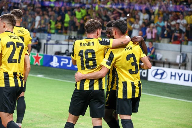 AEK Athens v LASK UEFA Champions League Razvan Marin of AEK Athens celebrates after scoring Aek s first goal during the UEFA Champions League match at AEK Arena, Athens 08 09 2026 UK Newspapers OUT Copyright: xYannisxHalasx FIL-23912-0060