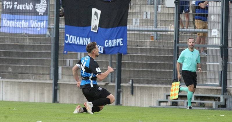 September 8, 2026 xmgoodx Frankfurt am Main, PSD Bank Arena, Regionalliga Southwest, 2026–2027 Season, FSV Frankfurt vs. KSV Hessen Kassel, Celebration after Amar Suljic s goal to make it 1–0 in the 14th minute, FSV Frankfurt,